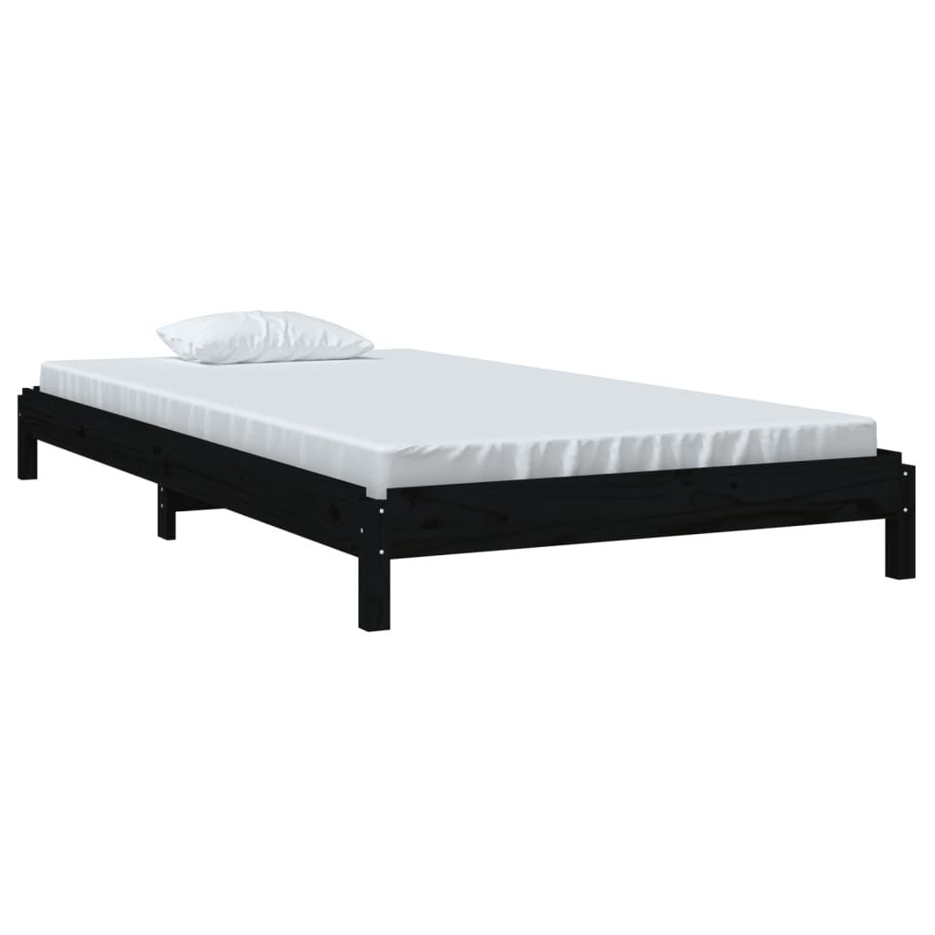 Stableseng svart 90x200 cm heltre furu
