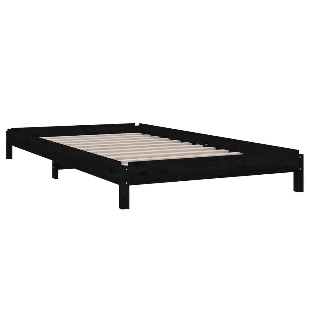 Stableseng svart 90x200 cm heltre furu