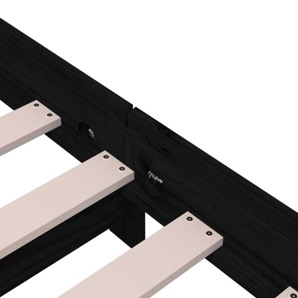Stableseng svart 80x200 cm heltre furu