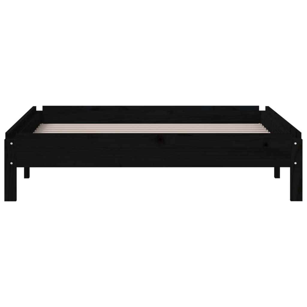 Stableseng svart 75x190 cm heltre furu