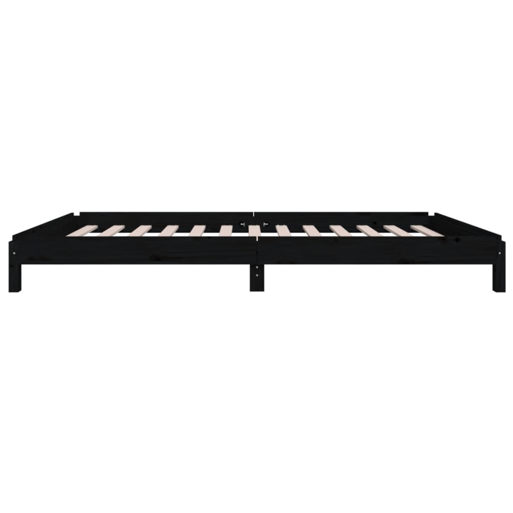 Stableseng svart 75x190 cm heltre furu
