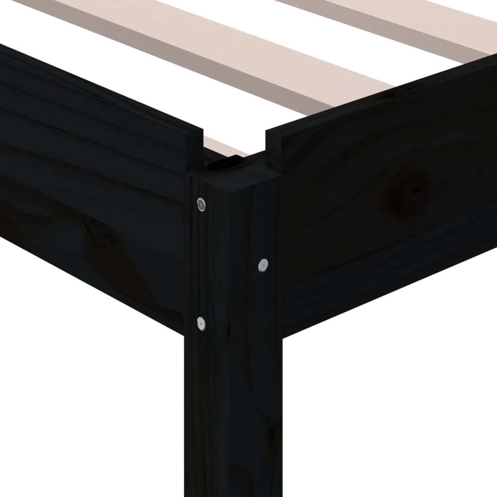 Stableseng svart 75x190 cm heltre furu