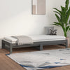 Uttrekkbar dagseng grå 2x(90x200) cm heltre furu
