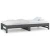 Uttrekkbar dagseng grå 2x(90x200) cm heltre furu