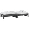 Uttrekkbar dagseng grå 2x(90x200) cm heltre furu