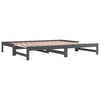 Uttrekkbar dagseng grå 2x(90x200) cm heltre furu