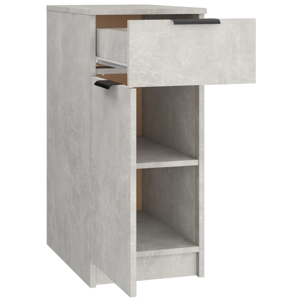 Skrivebordskap betonggrå 33,5x50x75 cm konstruert tre