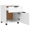 Mobilt arkivskap med hjul hvit 45x38x54 cm konstruert tre