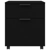 Mobilt arkivskap med hjul svart 45x38x54 cm konstruert tre