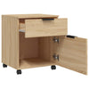 Mobilt arkivskap med hjul sonoma eik 45x38x54 cm konstruert tre