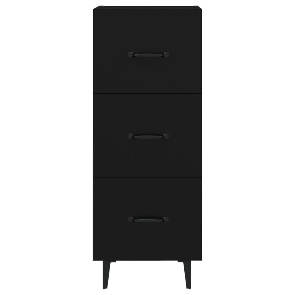 Skjenk svart 34,5x34x90 cm konstruert tre