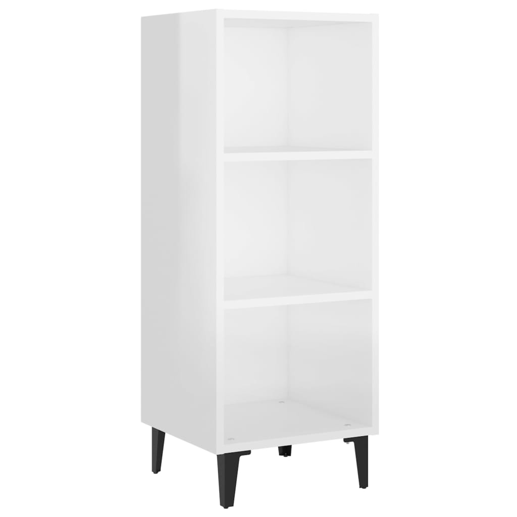 Skjenk høyglans hvit 34,5x32,5x90 cm konstruert tre