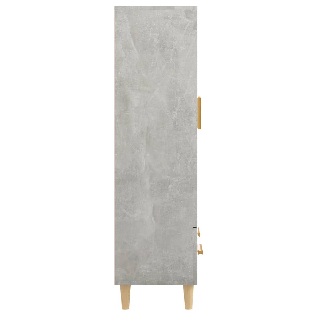 Highboard betonggrå 70x31x115 cm konstruert tre