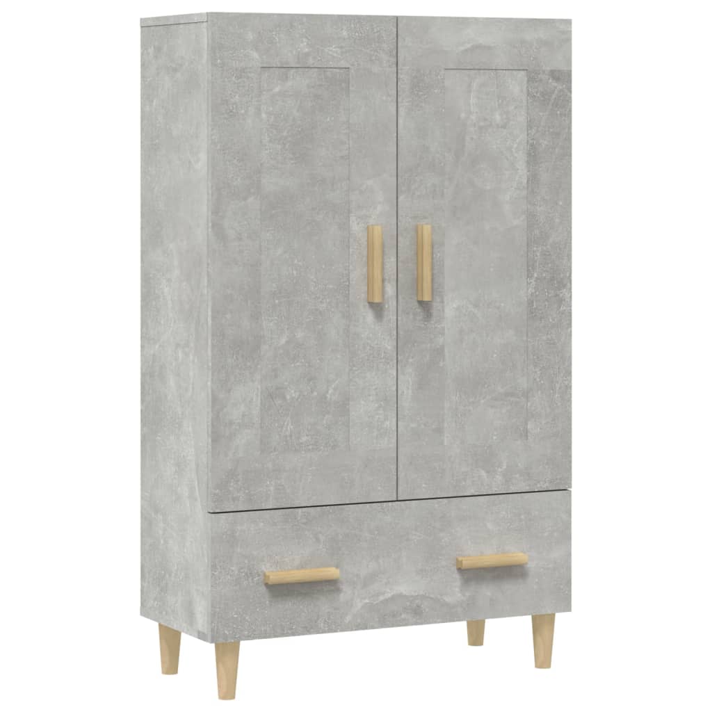 Highboard betonggrå 70x31x115 cm konstruert tre