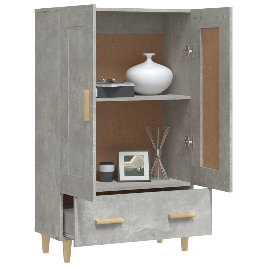 Highboard betonggrå 70x31x115 cm konstruert tre