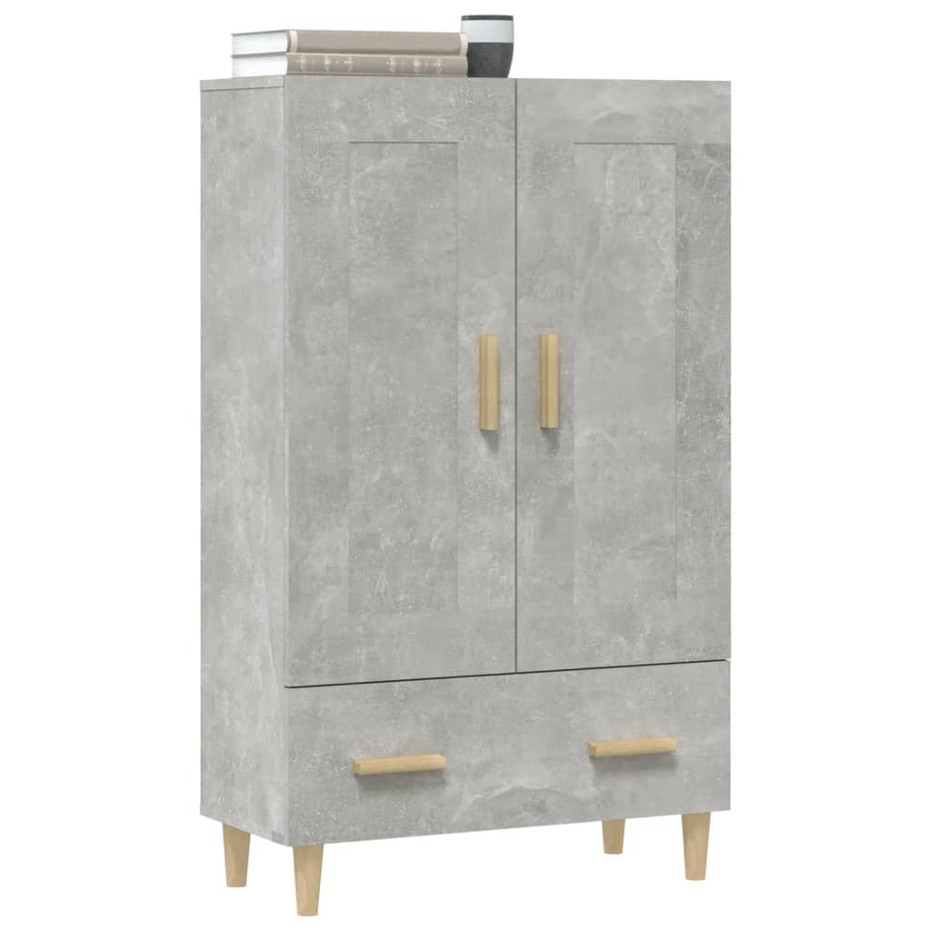 Highboard betonggrå 70x31x115 cm konstruert tre