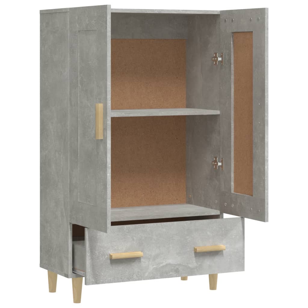 Highboard betonggrå 70x31x115 cm konstruert tre