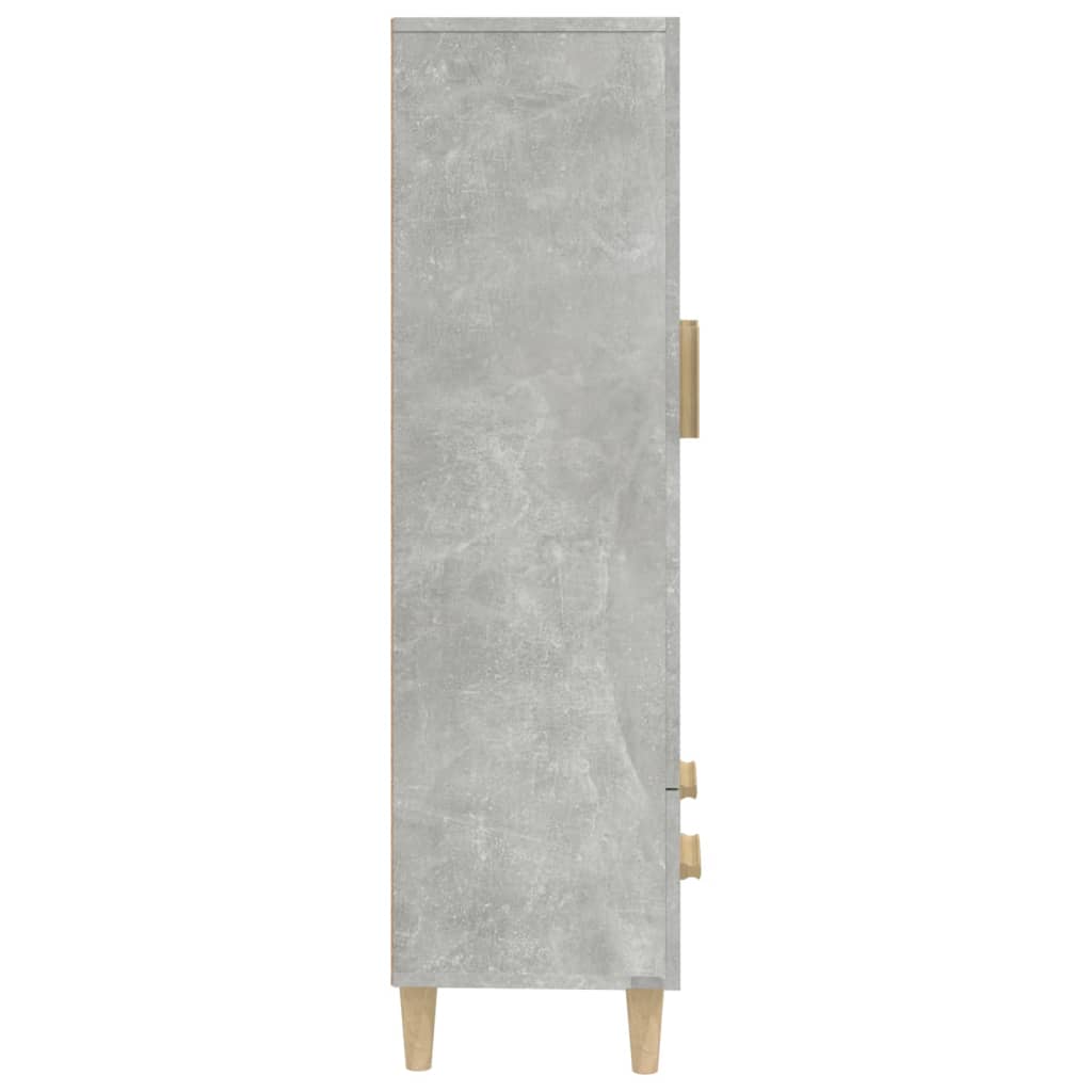 Highboard betonggrå 70x31x115 cm konstruert tre
