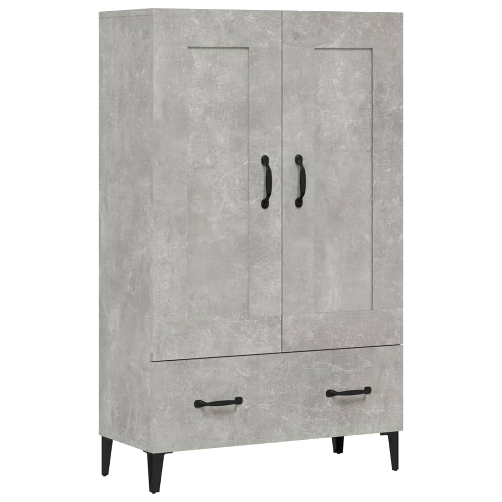 Highboard betonggrå 70x31x115 cm konstruert tre