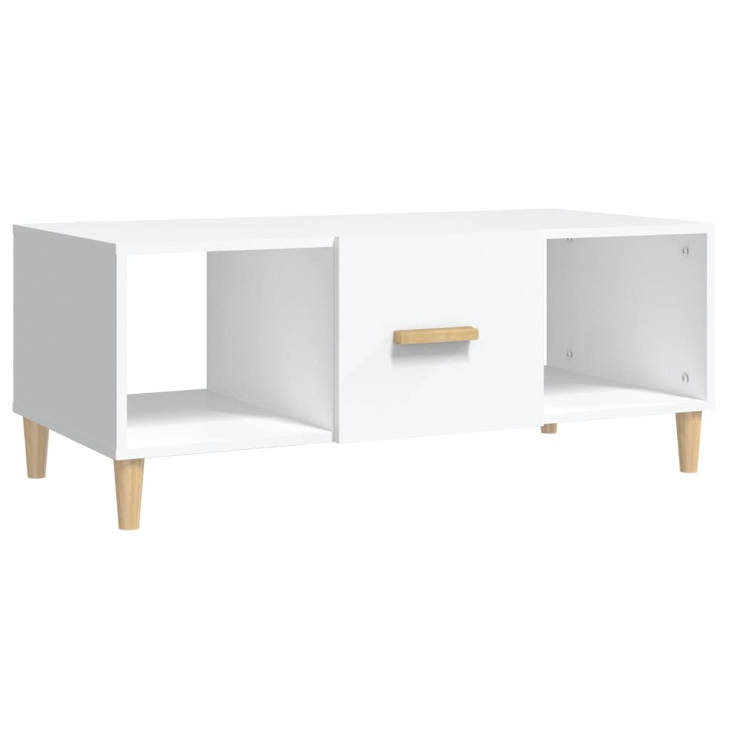 Salongbord hvit 102x50x40 cm konstruert tre