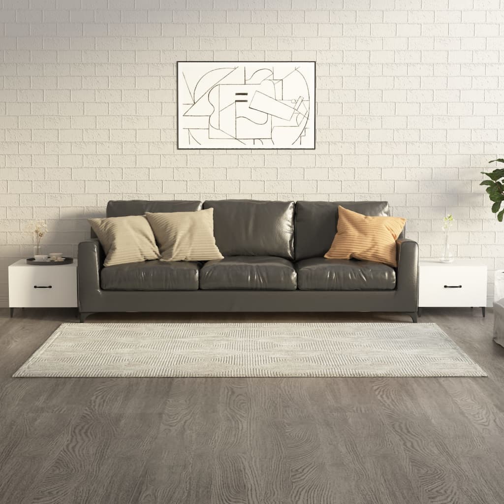 Salongbord med metallben 2 stk hvit 50x50x40 cm