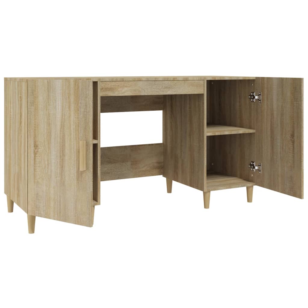Skrivebord sonoma eik 140x50x75 cm konstruert tre