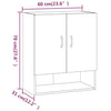 Veggskap sonoma eik 60x31x70 cm konstruert tre
