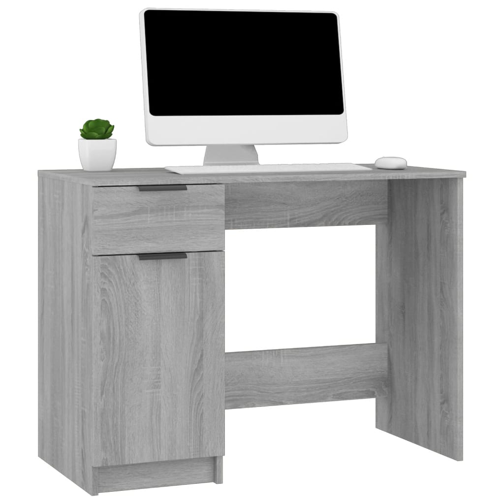 Skrivebord grå sonoma 100x50x75 cm konstruert tre
