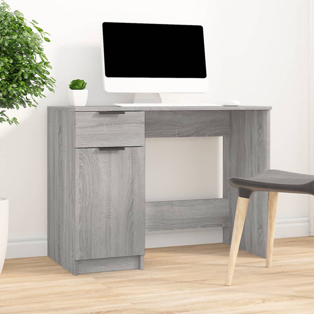 Skrivebord grå sonoma 100x50x75 cm konstruert tre