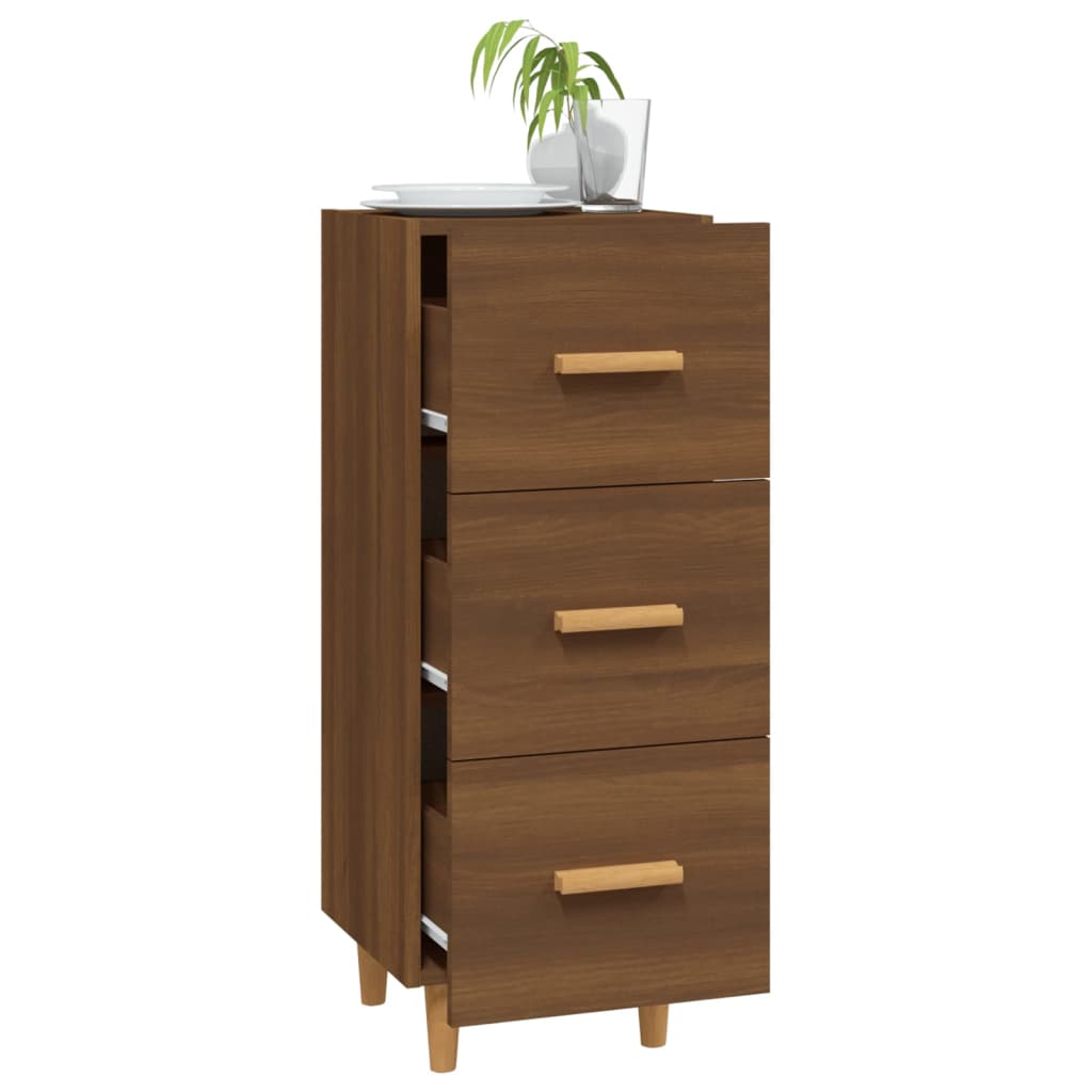 Skjenk brun eik 34,5x34x90 cm konstruert tre
