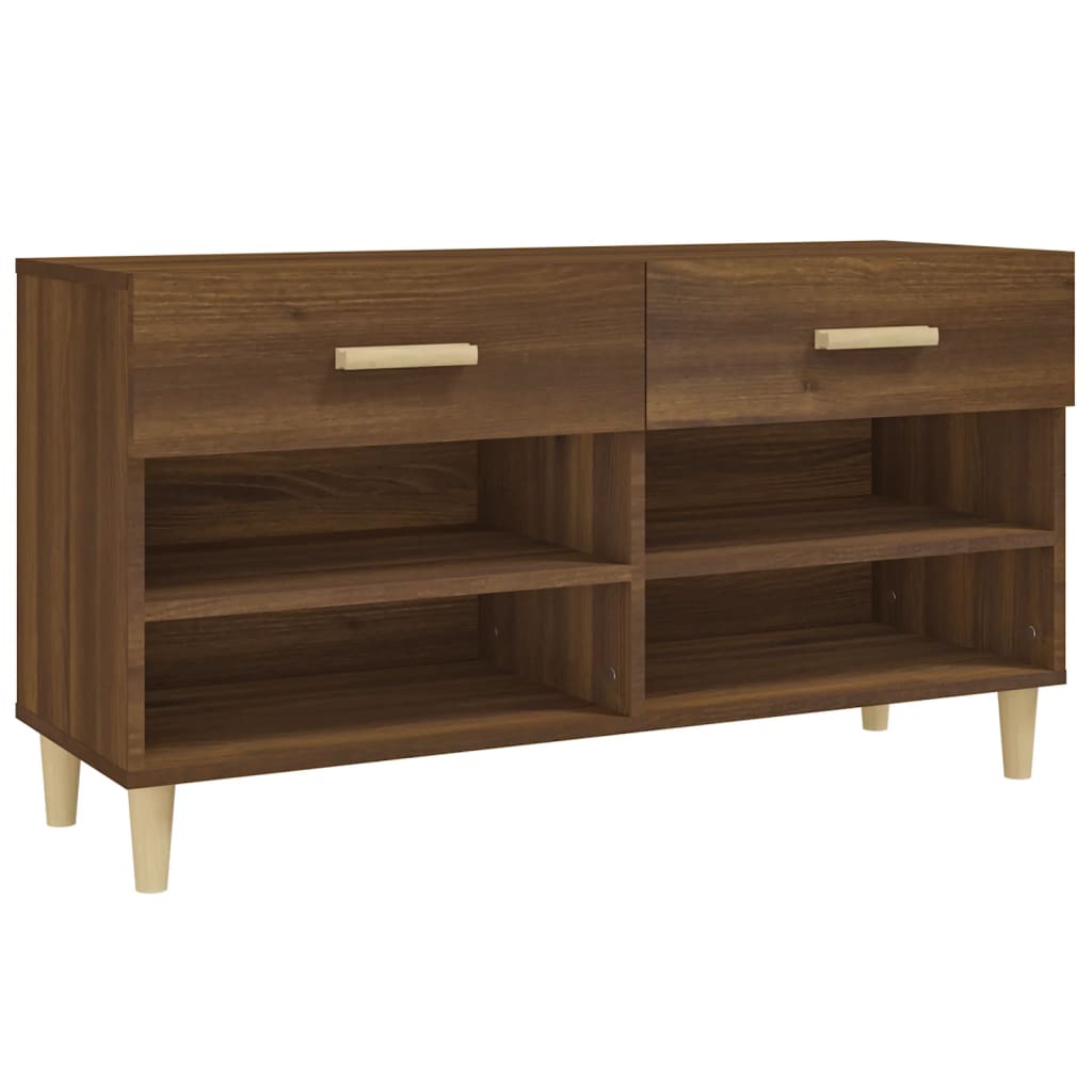 Skoskap brun eik 102x35x55 cm konstruert tre