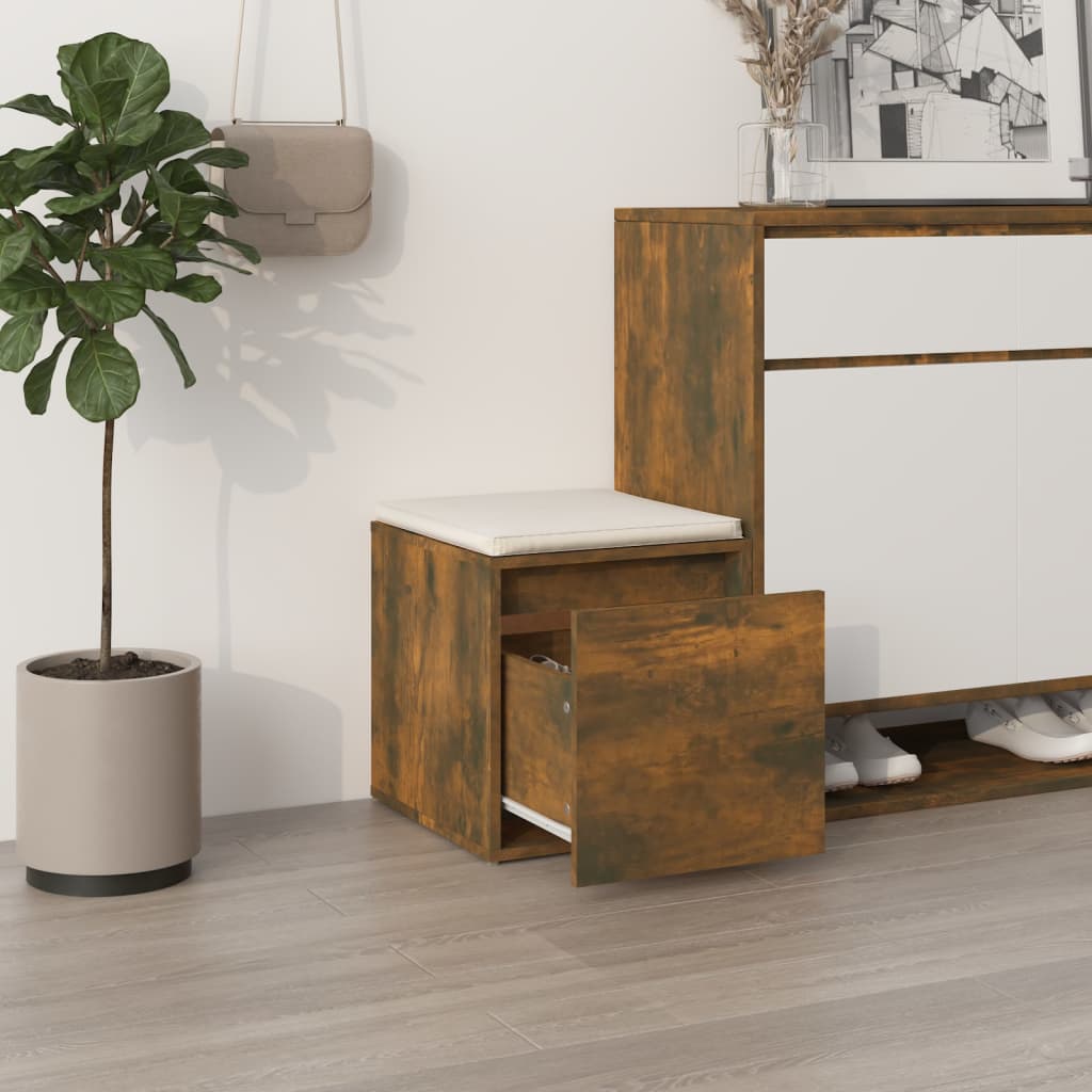 Oppbevaringsskap røkt eik 40,5x40x40 cm konstruert tre