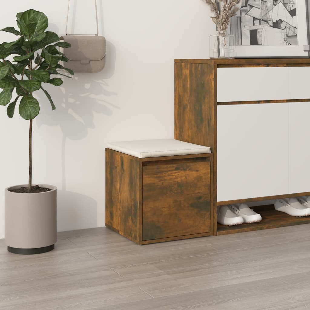Oppbevaringsskap røkt eik 40,5x40x40 cm konstruert tre