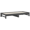 Uttrekkbar dagseng grå 2x(90x200) cm heltre furu
