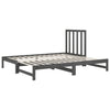Uttrekkbar dagseng grå 2x(90x200) cm heltre furu