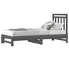Uttrekkbar dagseng grå 2x(90x200) cm heltre furu