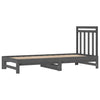 Uttrekkbar dagseng grå 2x(90x200) cm heltre furu