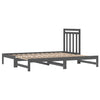 Uttrekkbar dagseng grå 2x(90x200) cm heltre furu