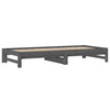 Uttrekkbar dagseng grå 2x(90x200) cm heltre furu