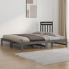 Uttrekkbar dagseng grå 2x(90x200) cm heltre furu