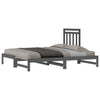 Uttrekkbar dagseng grå 2x(90x200) cm heltre furu