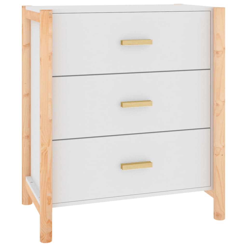 Skjenk hvit 62x38x70 cm konstruert tre