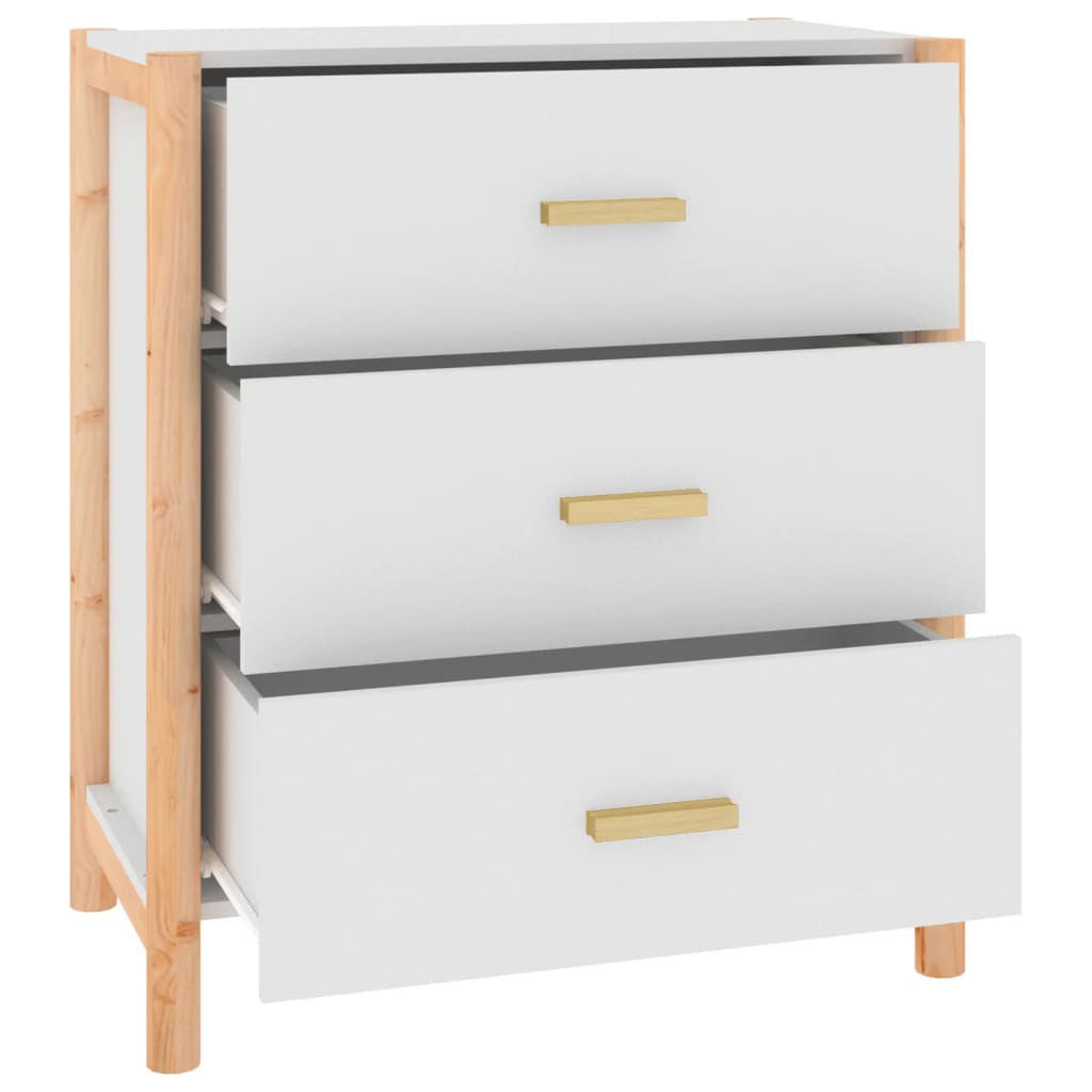 Skjenk hvit 62x38x70 cm konstruert tre