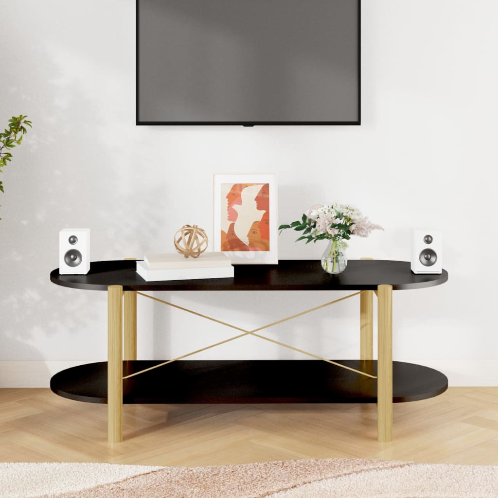 Salongbord svart 110x48x40 cm konstruert tre