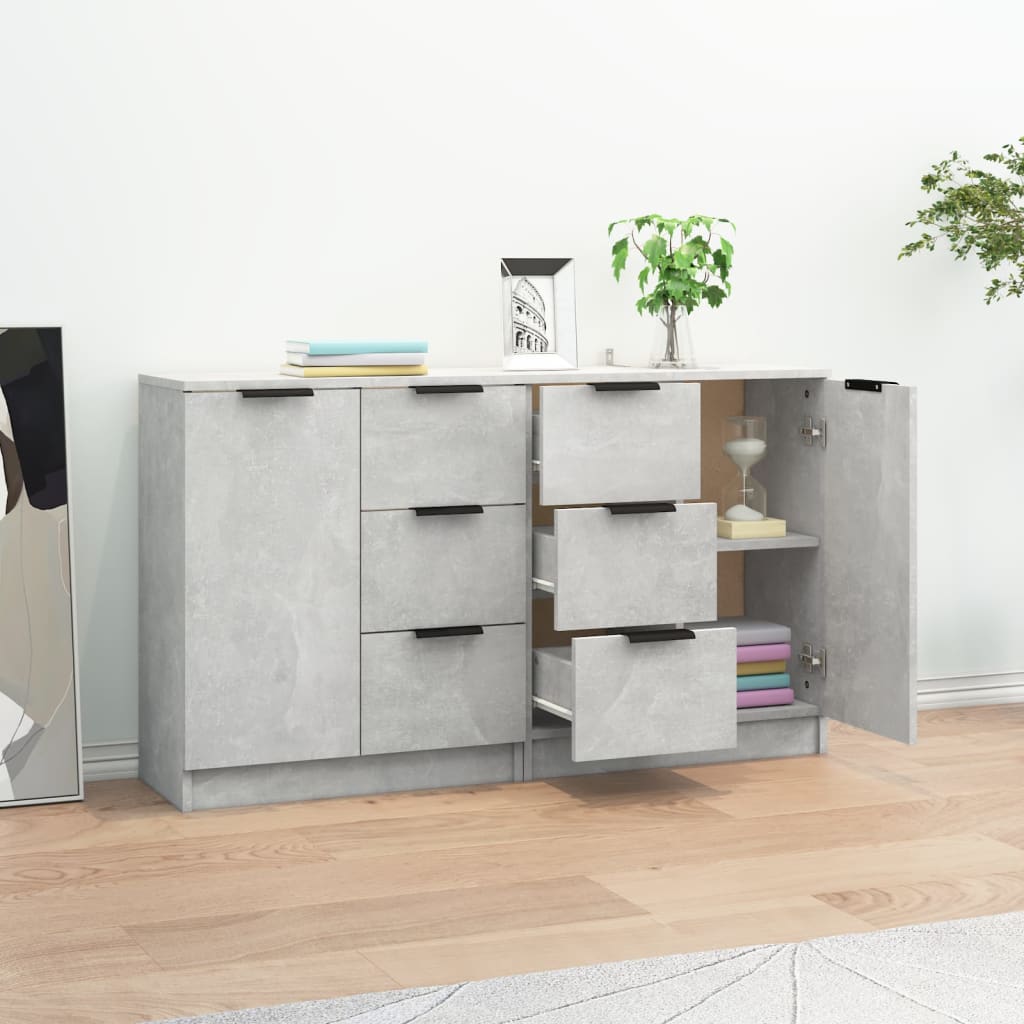 Skjenker 2 stk betonggrå 60x30x70 cm konstruert tre