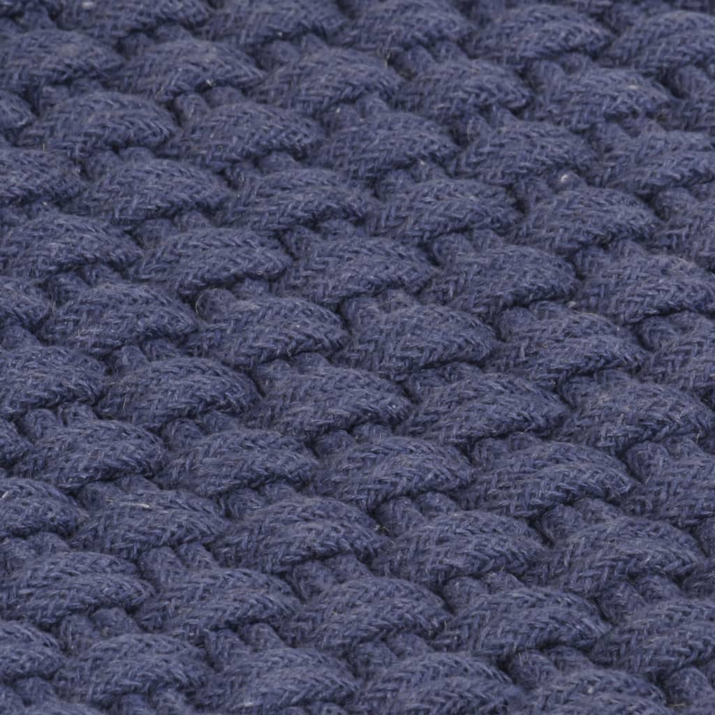 Teppe rektangulær marineblå 160x230 cm bomull