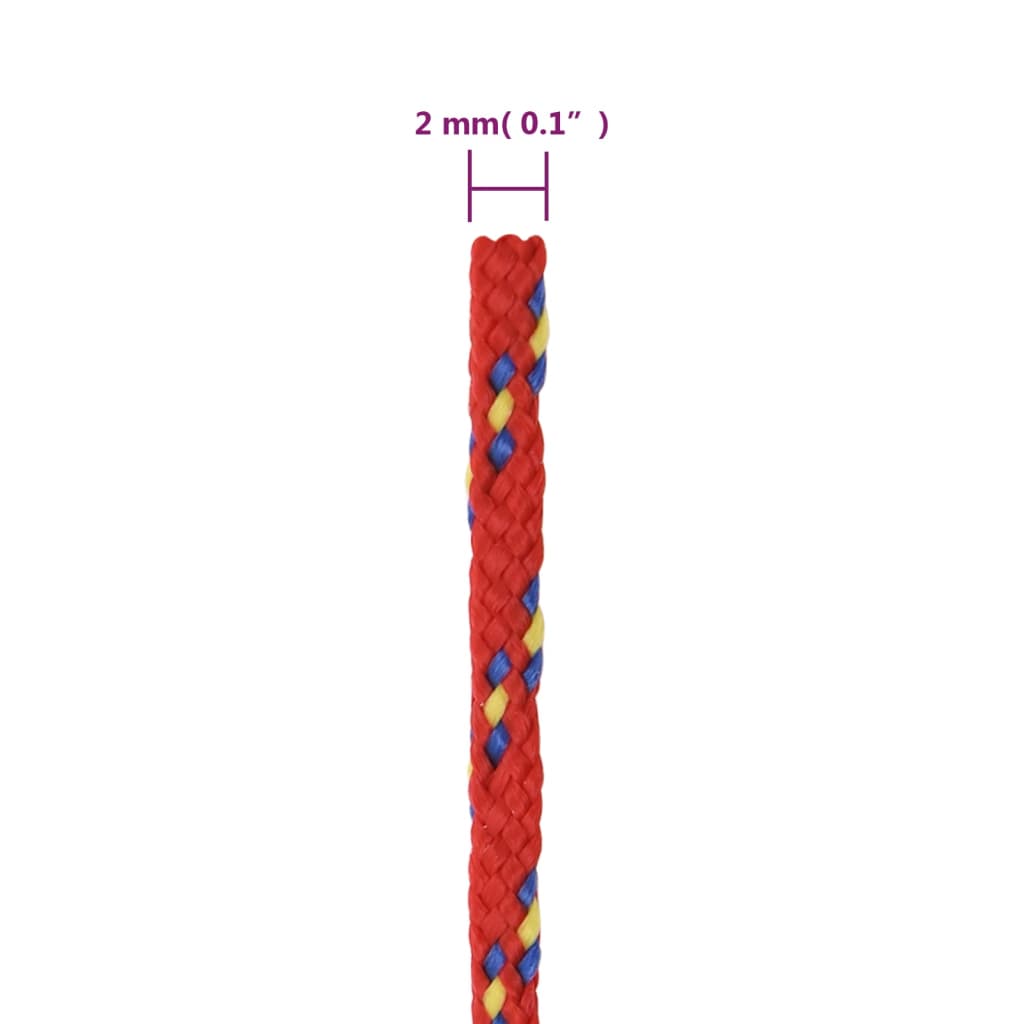 Båttau rød 2 mm 100 m polypropylen