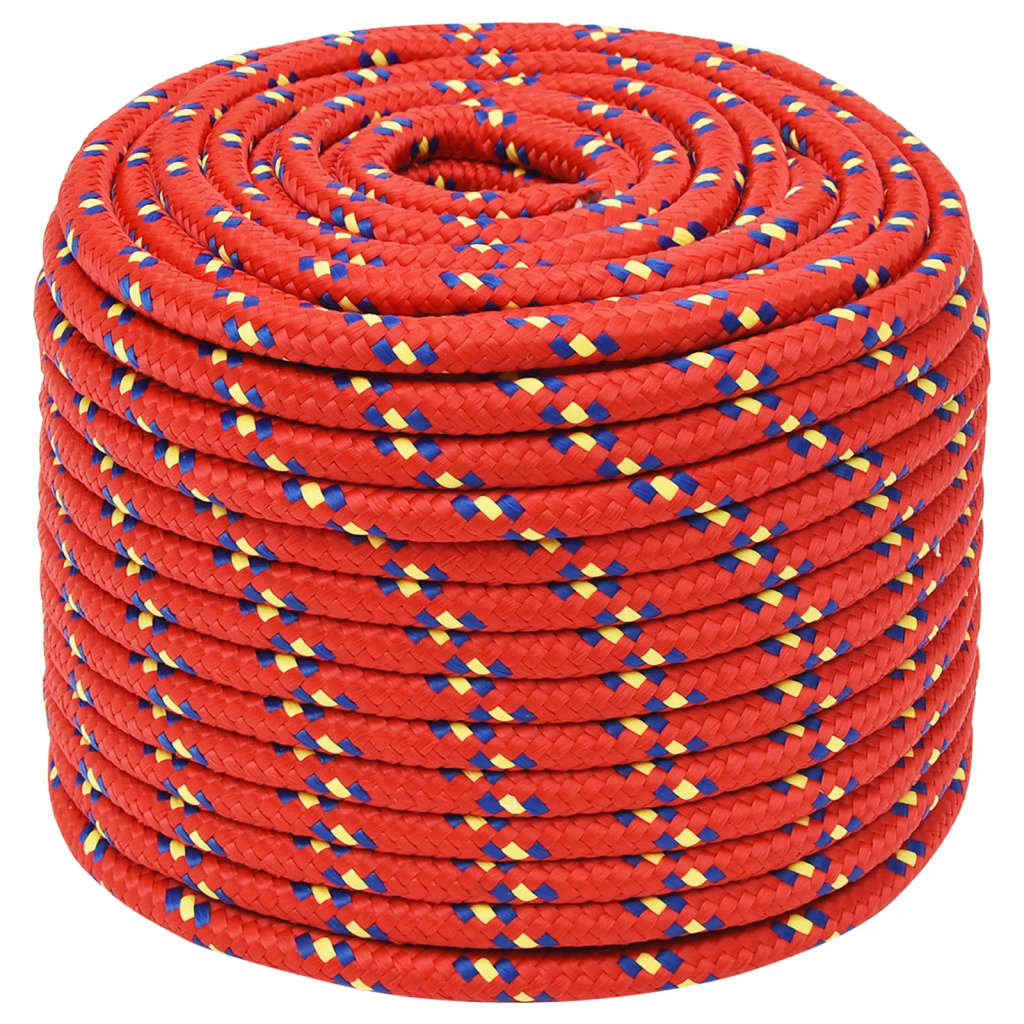 Båttau rød 14 mm 100 m polypropylen