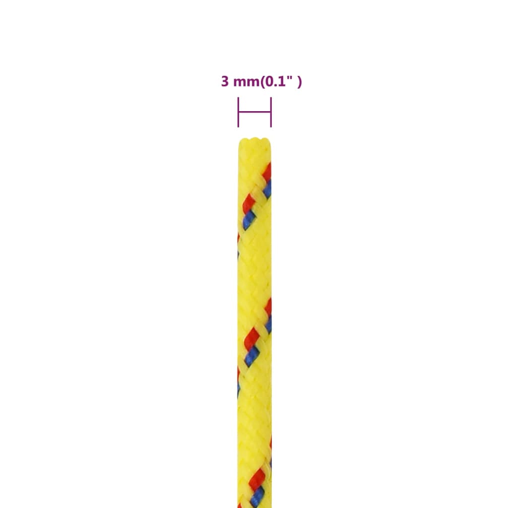 Båttau gul 3 mm 100 m polypropylen