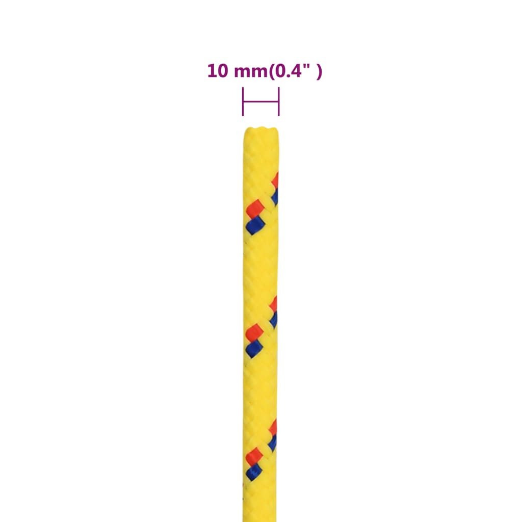 Båttau gul 10 mm 500 m polypropylen